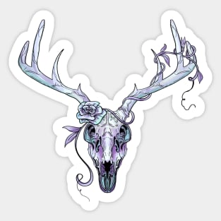 Deerskull and Roses Sticker